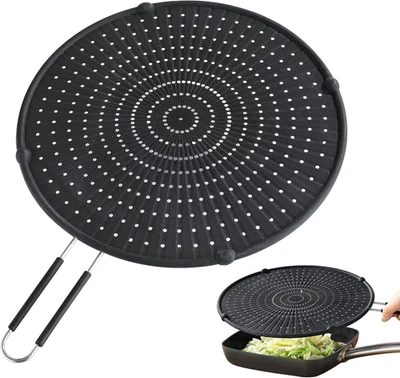 Splatter Screen for Frying Pan,  Grease Splatter Guard, Heat-Resistant Splatter  - Image 1 of 4