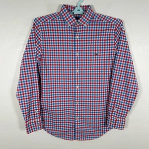 Vineyard Vines Shirt Mens Medium Red White Blue Button Down Performance Stretch - Picture 1 of 8