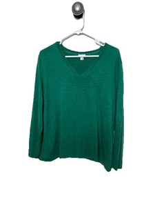 Maglione maglione leggero J. Jill taglia XL verde lino cotone - Foto 1 di 8