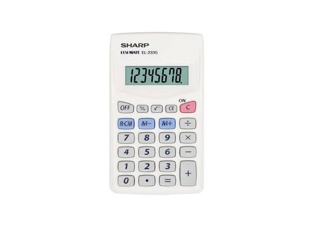 SHARP EL233SBN 8 Digit Pocket Calculator - Image 1 of 1