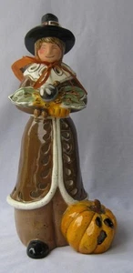 Blue Sky Clay Goldminc Thanksgiving Fall Autumn Large Pilgrim Boy - Picture 1 of 12