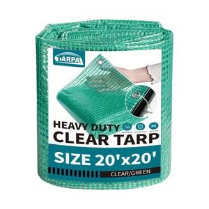 20'x20' Clear Green Tarp Heavy Duty Waterproof 12mil with Grommets or Zip Tie... - Bild 1 von 8