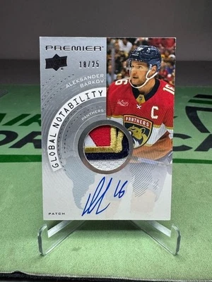 2023 Upper Deck Premier Aleksander Barkov Global Notability Game Used AUTO /25 - Image 1 of 2