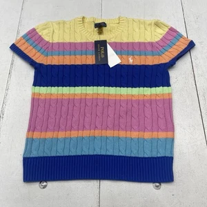Polo Ralph Lauren Multicolor Striped Cotton Short Sleeve Sweater Youth Girls XL - Picture 1 of 7