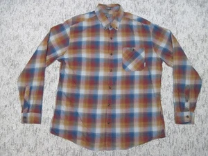 Eddie Bauer Herren XL Button Up Classic Fit Langarm Karo Hemd Blau Rot Orang - Bild 1 von 10