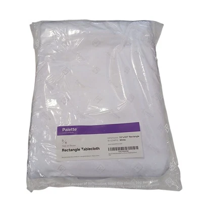 Paleta Gee Di Moda 70x120 Rectángulo Blanco Eventos Banquetes Mantel Lanzar/Reutilizar Foto 1 de 3