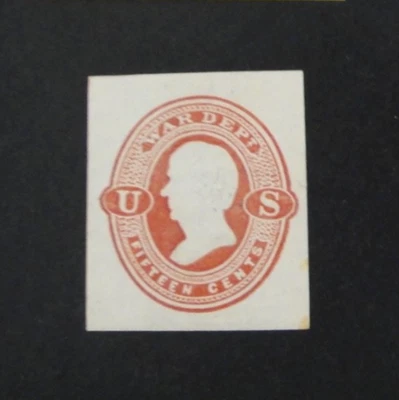 US Official Stamp Envelope UO27 15c 1873 War Department Dark Red Cut Square - Image 1 of 2