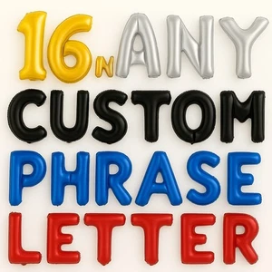 16"Custom Phrase Letter Happy Birthday Foil Self Inflate Anniversary Party Decor - Picture 1 of 1