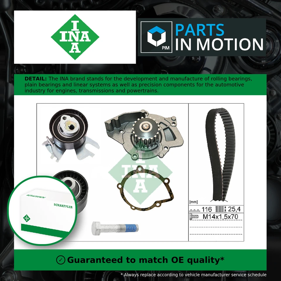 Timing Belt & Water Pump Kit fits FORD MONDEO Mk4 TDCi 2.0D 07 to 10 Set INA New - Image 1 of 4