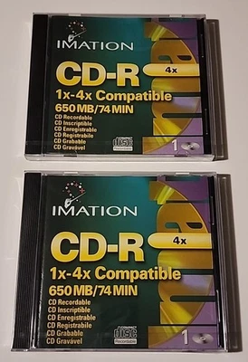 2 - Imation CD-R 1x-4x Compatible 650 MB / 74 MIN Recordable Compact Disc - New  - Image 1 of 4