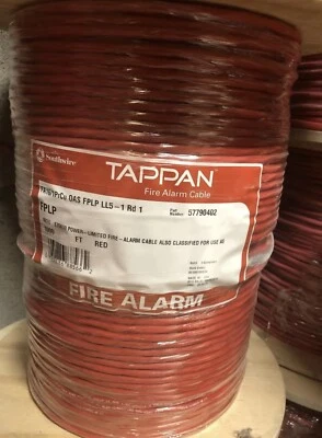 Cable de alarma contra incendios, cable 14/2 sin blindaje FPLP Plenum 150c aprobado por Nueva York 1000 pies Foto 1 de 4