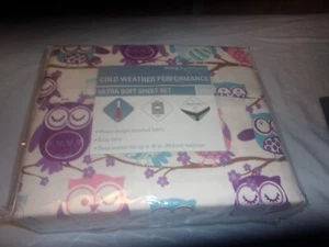 LIVING QUARTERS COLD WEATHER PERFORMANCE FULL SHEET SET OWLS - Picture 1 of 2