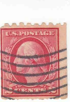  Scott # 411 - 2c Carmine - perf 8 1/2 horiz - Washington - Used - Image 1 of 2