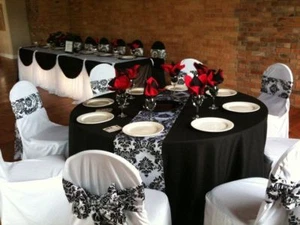 Mesa corredora damasco de 108x12" pulgadas flocada 3D terciopelo fiesta evento boda VENTA EN EE. UU. - Imagen 1 de 6