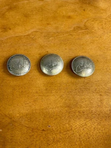 Three 7/8" 2005 D reverse Buffalo Nickel Liberty Concho Buttons Chicago Screws - Picture 1 of 5