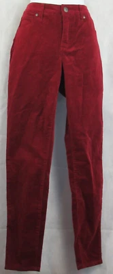Pantalones de mezclilla para mujer Style & Co corte curvilíneo pana pierna ajustada, rojo oscuro escarlata, 4 Foto 1 de 2