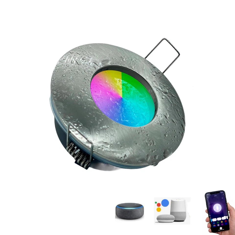 Faretto Led da incasso per bagno box doccia lampada RGBW 5.1W GU10 cromoterapia - Immagine 1 di 4