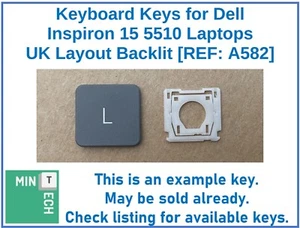Keyboard Replacement Keys for Dell Inspiron 15 5510 Laptops UK Layout Backlit - Picture 1 of 11