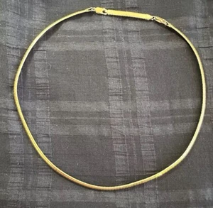 ESTATE ITALY STERLING SILVER 925 MILOR OMEGA NECKLACE 22g Yellow Gold Vermeil - Picture 1 of 12