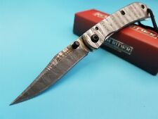 Rough Ryder Pocket Knife Damascus Finish Framelock Folding Blade 3" Clsd 