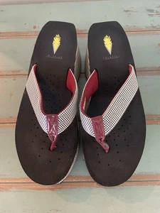 Volatile Damen-Flip-Flip-Sandalen Hahnentritt schwarz/weiß kariert Größe 7 - Bild 1 von 4
