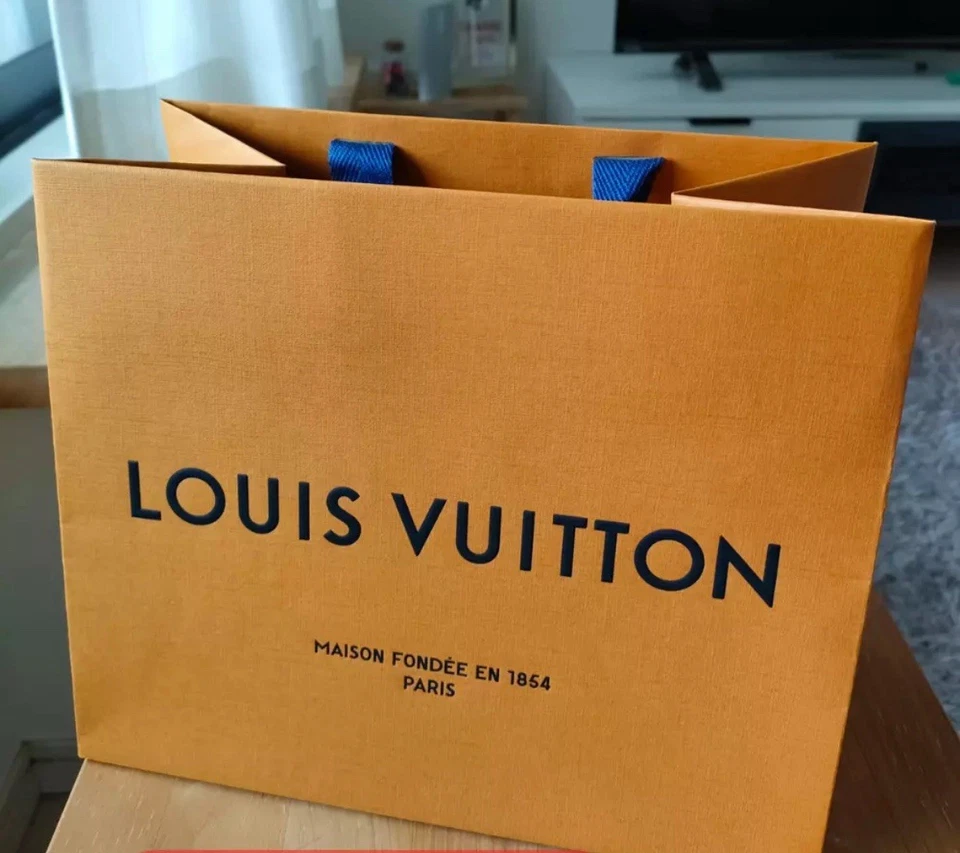 LOUIS VUITTON 10” x 8” X 6” Authentic Paper Gift/Shopping Bag Small Tote Orange