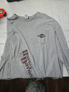 Harley-Davidson Mens Gray Long Sleeve T-Shirt Size 4XL N. Hudson, In KERSTING'S - Picture 1 of 6