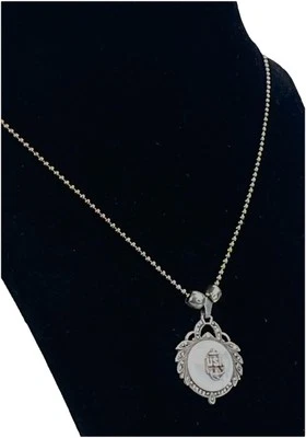 "Collar colgante 925 filigrana madreperla marcasita USN de plata de ley - 30""" Foto 1 de 4