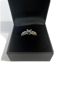 Amour 10k White Gold 1 1/4CT TDW Round Black Diamond Ring - Picture 1 of 21
