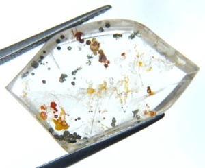 IP17 Pyrite Marcasite in quartz 15,57ct 15x25x7mm Free Clear Quartz - Picture 1 of 6