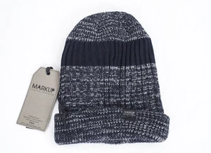 MARKUP MÜTZE GERIPPT BLAU MELIERT MIT REVERS - Bild 1 von 2