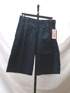 Chaps Boys Youth 18 Reg. Stretch Pleated Navy Shorts Approved Schoolwear NWT - Picture 1 of 9