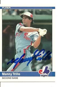 MANNY TRILLO CLEVELAND INDIANS SIGNED AUTO 1984 FLEER CARD #289 W/COA - Picture 1 of 1
