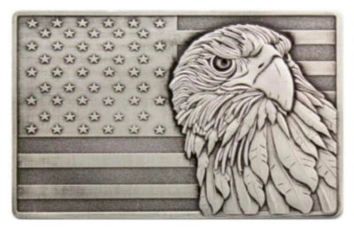 2023 Gana Silver Eagle alto relevo envelhecido 2 oz .999 barra de prata bandeira americana - Imagem 1 de 4