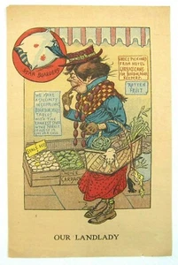 OUR LANDLADY Caricature Comic Valentine Penny Dreadful Sarcasm Insult Ephemera - Picture 1 of 12