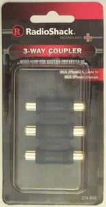 Accoppiatore audio/video triplo jack phono RCA femmina a femmina ~ RadioShack - Foto 1 di 1