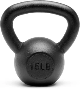 Premium Powder Coated Solid Cast Iron Kettlebell Weights 5, 10, 15, 20, 25, 30,  - Picture 1 of 20