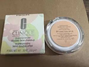 Clinique Superpowder Double Face Makeup 0.35oz #01 Matte Ivory (VF-P) NIB Fr Sh - Picture 1 of 3