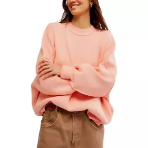 NWT! Free People Easy Street Tunic Sweater Pale Rosette Women's Oversized XL - Picture 1 of 6