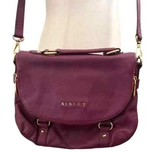 Sisley Women's Leather Cross Body Bag Purple - Picture 1 of 11
