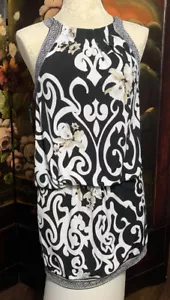 White House Black Market Women's Sleeveless Summer Dress Black & White SZ XSmal - Picture 1 of 12
