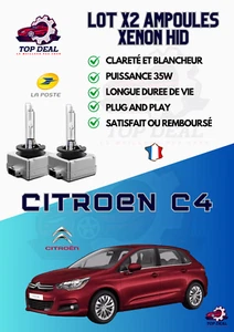 KIT 2x AMPOULES XENON HID Citroén C4 II second modele 35W blanc pur - Bild 1 von 4