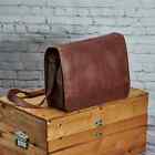 Men's Genuine Vintage Fat Leather Messenger Laptop Briefcase Satchel Brown Bags