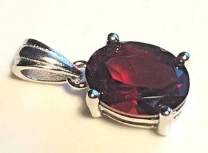 Colgante Granate Plata Maciza Granate Uva Natural 8x6mm Juego en Plata Maciza S925  - Imagen 1 de 14
