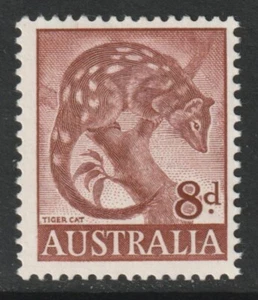 Australia - 1954 8d Red-brown Tiger Cat MNH w/ ACSC Variety (Ref: 664) - Picture 1 of 3