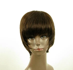 Perruque afro femme 100% cheveux naturel châtain ref LAET 01/6 - Imagen 1 de 9