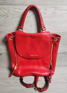 Zaino Michael Michael Kors Viv Large convertibile in pelle di ciottoli tracolla rosso - Foto 1 di 10