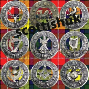Scottish Kilt Fly Plaid Brooch Various Antique/Highland Pin Brooches Celtic 3" - Picture 1 of 7