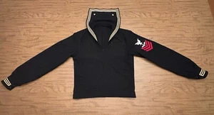 Vintage 1950s US Navy Crackerjack Sailor Dress Uniform Shirt Top Pullover Patch - Picture 1 of 15