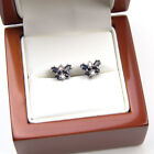 Stud Earrings Sapphire and Diamond Cluster Butterfly 9ct Gold ER282SD